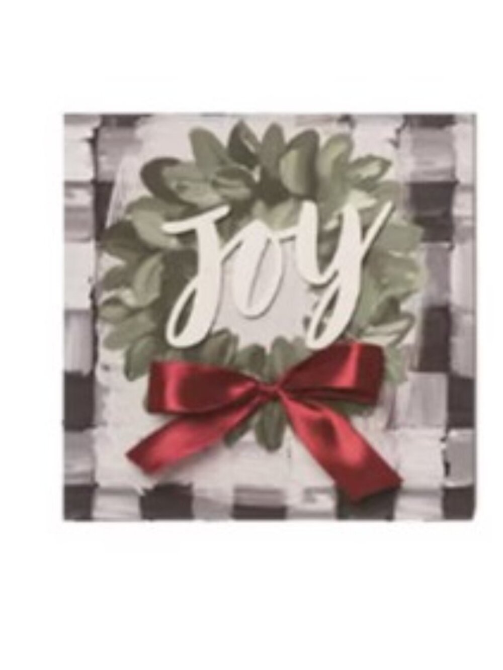 Buffalo Plaid Holiday Block Decor - Joy